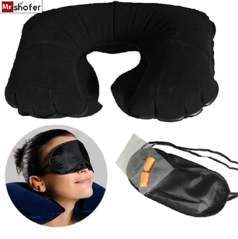 بالشت بادی مسافرتی با چشمبند و گوشگیر 7 بالش بادی کم حجم