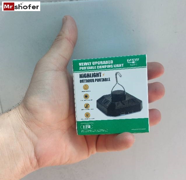 چراغ کمپی شارژی T219 مناسب سفر و کمپینگ 2 چراغ کمپی مربع شارژی T219
